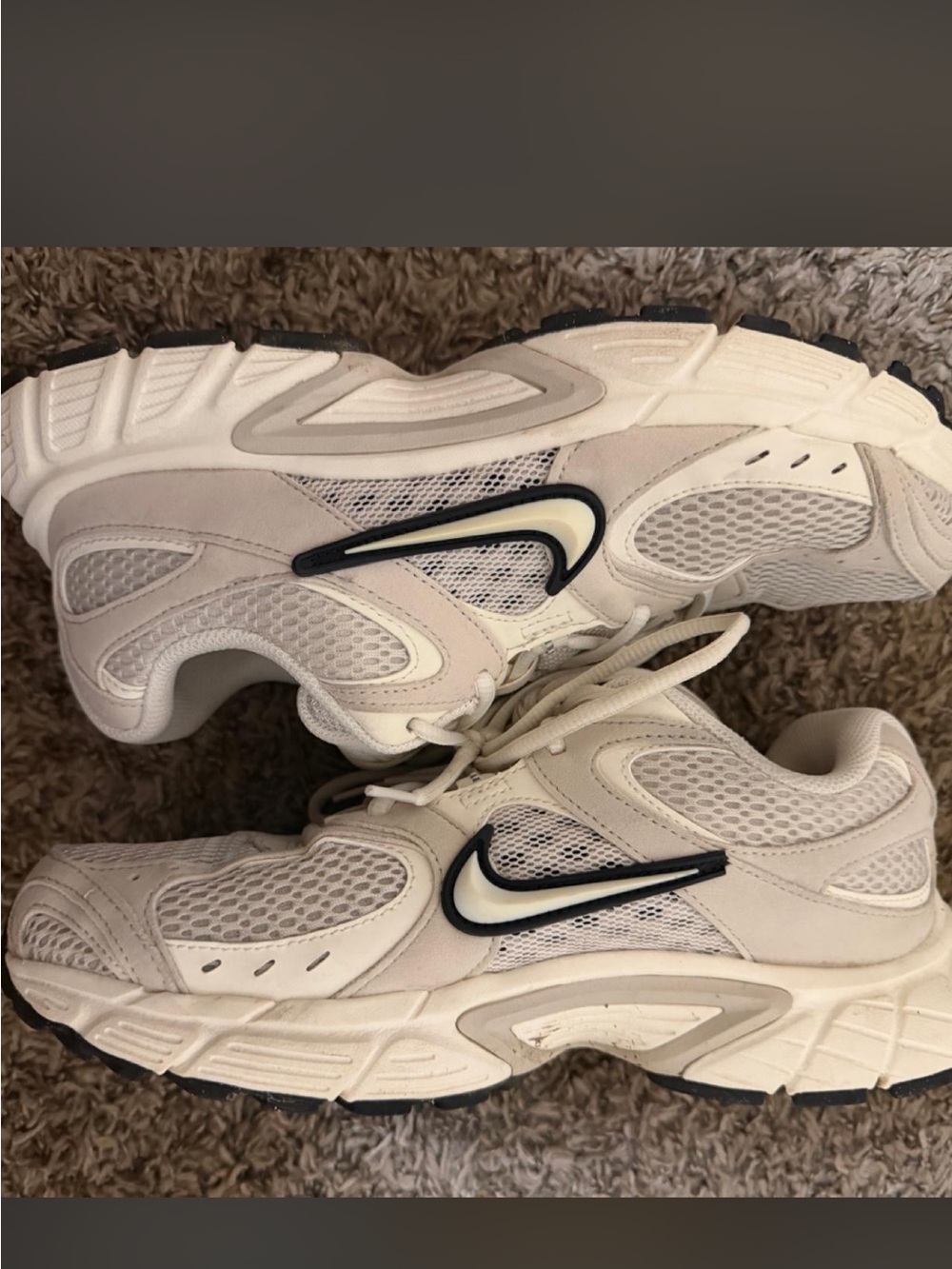 Nike Women’s Cream and Black Athletic Sneakers